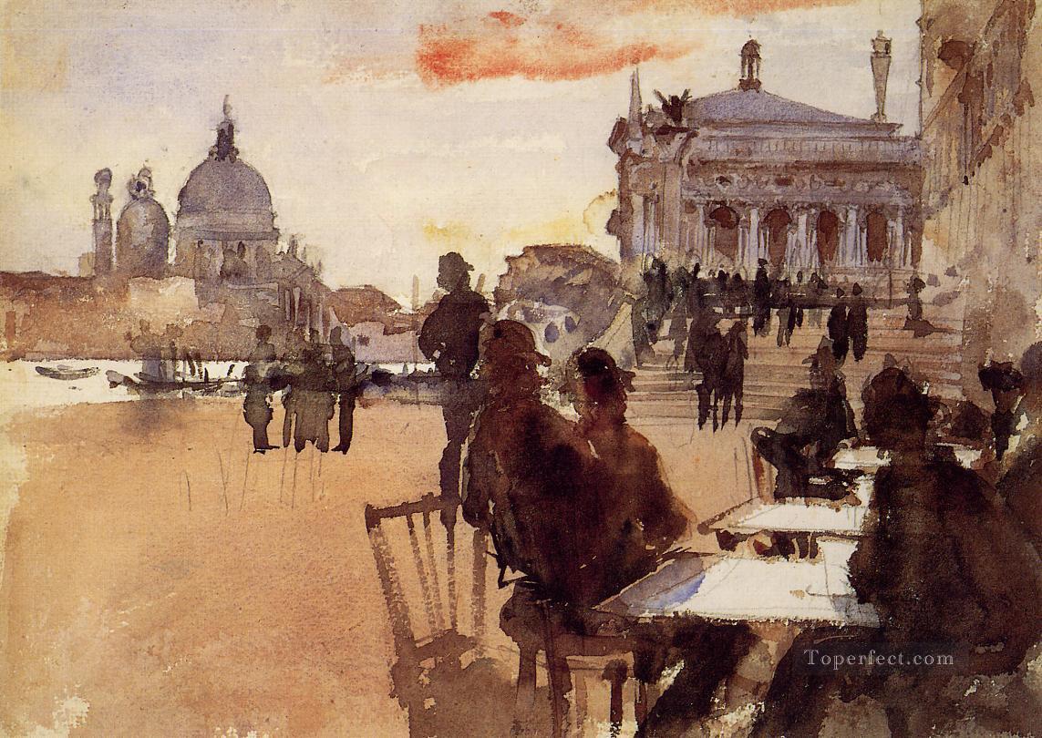 Cafe on the Riva degli Schiavoni John Singer Sargent Oil Paintings